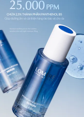Serum Lomere Super Panthenol 50ml - Cấp ẩm và Phục hồi Da, Dịu nhẹ cho Mọi Loại Da, Chứa Vitamin B5 và Hyaluronic Acid