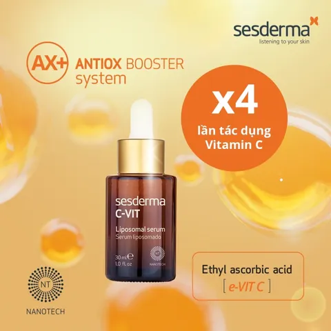 Serum Dưỡng Sáng Da Sesderma C-VIT Liposomal 30ml - Hỗ Trợ Chống Oxy Hóa, Ngừa Nếp Nhăn, Làm Sáng Da Tự Nhiên