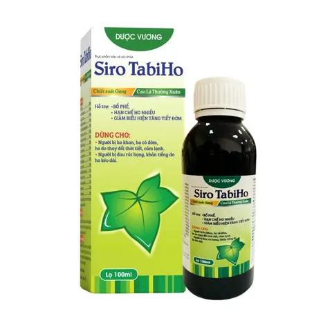 Siro ho TabiHo Dược Vương 100ml - Hỗ trợ giảm ho và rát họng cho người lớn, trẻ em - Thành phần thiên nhiên an toàn