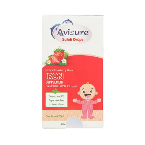 Siro Bổ Sung Sắt Hữu Cơ Avisure Safoli Drop - Giúp Tăng Cường Sức Khỏe và Hỗ Trợ Tạo Máu Cho Trẻ Em 20ml
