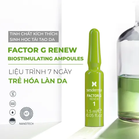 Tinh Chất Tái Tạo Da Sesderma Factor G Renew Biostimulating Ampoules - Dưỡng Ẩm, Ngăn Ngừa Nếp Nhăn, Thúc Đẩy Tăng Sinh Collagen