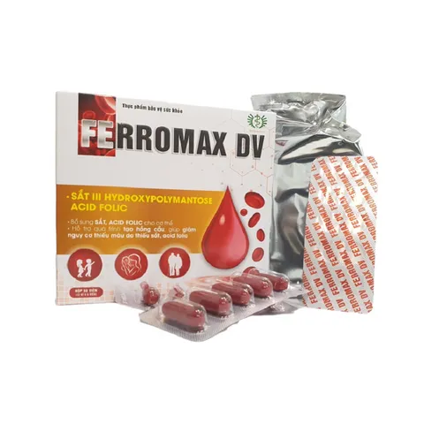 Viên uống bổ sung sắt Ferromax Dược Vương - Hỗ trợ tạo hồng cầu, cung cấp sắt III, acid folic, vitamin B6, B12 cho người lớn và trẻ em.
