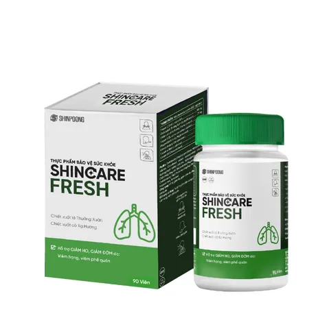 Viên uống hỗ trợ giảm ho Shinpoong Shincare Fresh - Chiết xuất thường xuân, vitamin tăng cường đề kháng, 90 viên cho người lớn và trẻ từ 9 tuổi.