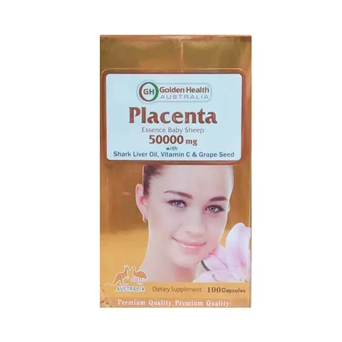 Viên Uống Nhau Thai Cừu Golden Health Placenta 50000mg - Hỗ Trợ Làm Đẹp Da, Uống 1 Viên Ngày, Hộp 100 Viên Nhập Khẩu Từ Úc