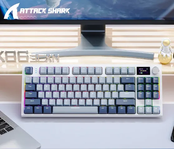 Bàn Phím Cơ Bluetooth Không Dây Attack Shark K86 RGB - Màn Hình Tùy Chỉnh, Hot Swap 5 Pin, Đèn LED RGB Nhiều Chế Độ