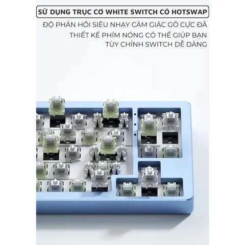 Bàn Phím Cơ Gaming Bluetooth Khung Nhôm XM-M71 Led RGB - Thiết Kế Cao Cấp, Kết Nối Đa Dạng, Keycap Tùy Chỉnh Cho Game Thủ