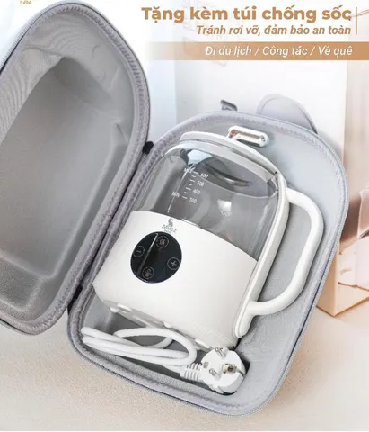 Bình Đun Nước Mini Moaz BéBé MB-099 600ml - Màn Hình Cảm Ứng, Tính Năng Khử Clo, Giữ Nhiệt Đến 48 Giờ, Dung Tích Lớn