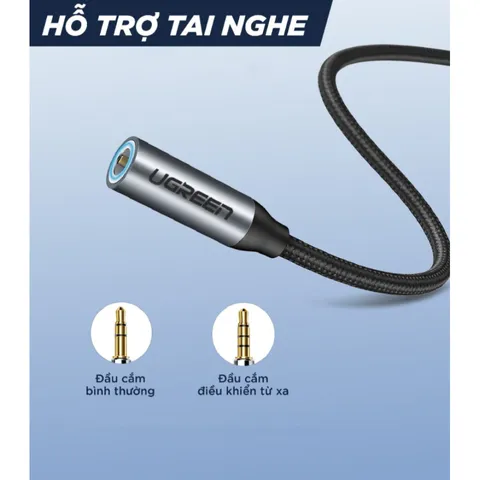 Cáp chuyển Type-C sang 3.5mm Ugreen AV142 - Kết nối tai nghe và loa, không chip DAC, chất lượng âm thanh tốt, thiết kế nhỏ gọn, tiện dụng.