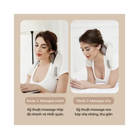 Đai Massage Cổ Vai Gáy Hồng Ngoại 6D HJ-818 Cao Cấp - Giảm Đau Nhức, Công Nghệ NTC, Sạc USB Type-C, Hỗ Trợ Thư Giãn Mỗi Ngày