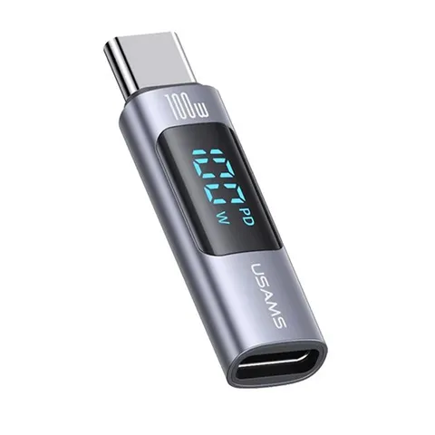 Đầu Chuyển C to C USAMS US-SJ682 AU18 100W Adapter Nhôm Hợp Kim - Tiện Lợi Kết Nối Thiết Bị Type-C và Đầu Ra Digital Display