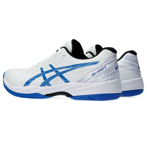 Giày Pickleball Asics Gel-Game 9 1041A337-103 - Giày Tennis Nam Chất Lượng Cao, Đế Gel Định Hình Ổn Định và Bền Bỉ, Màu Trắng/Xanh Năng Động
