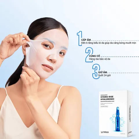 Hộp 10 Miếng Mặt Nạ Cấp Ẩm Wonjin Effect Hydro Rise - Mặt Nạ Dưỡng Ẩm Chứa Hyaluronic, Phù Hợp Với Mọi Loại Da