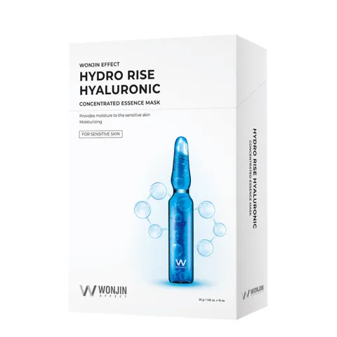 Hộp 10 Miếng Mặt Nạ Cấp Ẩm Wonjin Effect Hydro Rise - Mặt Nạ Dưỡng Ẩm Chứa Hyaluronic, Phù Hợp Với Mọi Loại Da