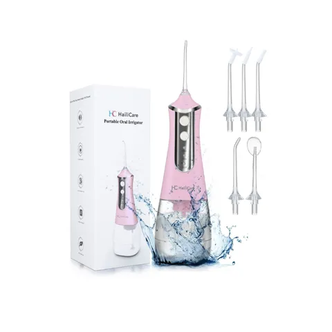 Máy tăm nước cầm tay HailiCare L-10 300ml - Đi kèm 5 đầu vệ sinh đa năng, chăm sóc răng miệng hiệu quả, dễ mang theo khi du lịch