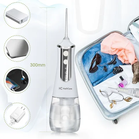 Máy tăm nước cầm tay HailiCare L-10 300ml - Đi kèm 5 đầu vệ sinh đa năng, chăm sóc răng miệng hiệu quả, dễ mang theo khi du lịch