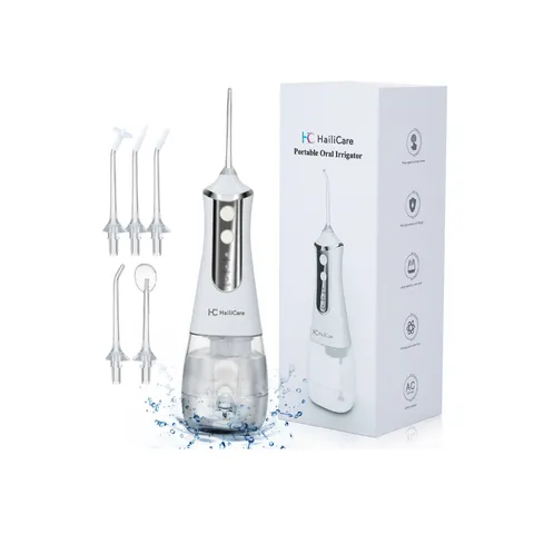 Máy tăm nước cầm tay HailiCare L-10 300ml - Đi kèm 5 đầu vệ sinh đa năng, chăm sóc răng miệng hiệu quả, dễ mang theo khi du lịch