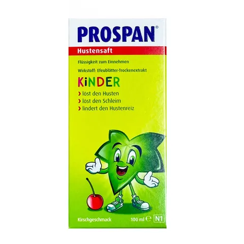 Siro Ho Prospan Đức 100ml - Giải pháp giảm ho cho trẻ từ 1 tháng, hỗ trợ viêm đường hô hấp, hương vị dễ uống, an toàn cho sức khỏe.