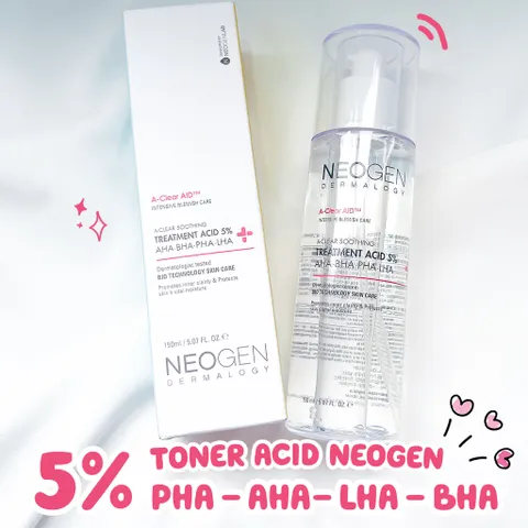 Toner Tẩy Tế Bào Chết 5% PHA-AHA-LHA-BHA Neogen Dermalogy - Chăm Sóc Da Nhạy Cảm, Giúp Se Khít Lỗ Chân Lông và Làm Sáng Da