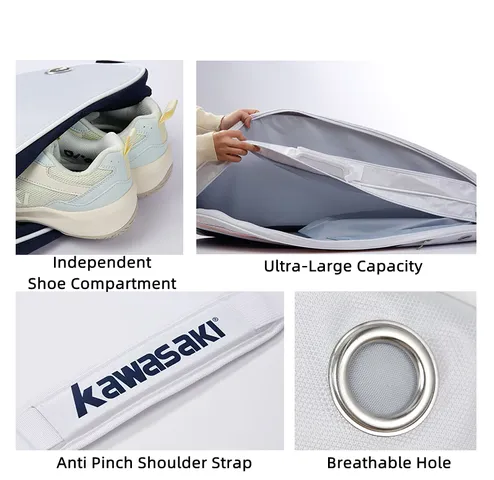 Túi Đựng Vợt Cầu Lông Đa Năng Kawasaki K2G00-B8366 - Chất Liệu Cao Cấp, Chống Nước, Sức Chứa Lớn, Bền và Nhẹ