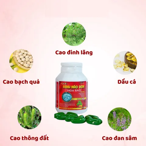 Viên Uống Hỗ Trợ Bổ Não Minh Não Đơn Hoa Sao - Tăng Cường Trí Nhớ, Hỗ Trợ Giảm Đau Đầu, Mất Ngủ - 30 Viên