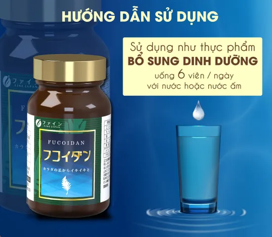 Viên Uống Fucoidan Fine Japan - Hỗ Trợ Cân Bằng Hệ Miễn Dịch, Chiết Xuất Tảo Mekabu và Nấm Agaricus, 198 Viên Hộp