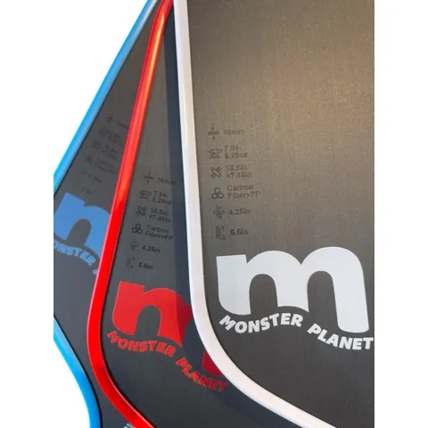 Vợt Pickleball Monster Planet Carbon T700 Nhám - Kiểm Soát Bóng Tốt, Thiết Kế Hiện Đại - Chất Liệu Carbon, Nâng Cao Kỹ Năng Chơi