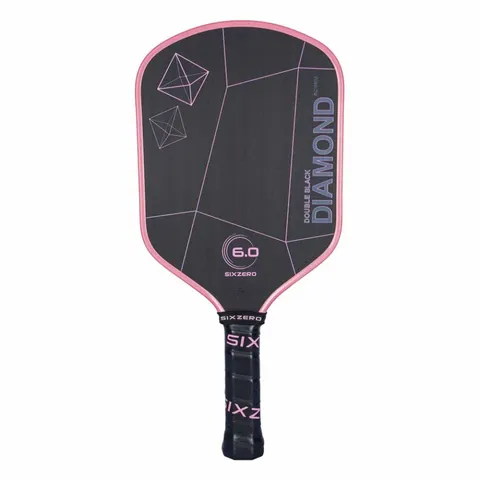Vợt Pickleball Six Zero Double Black Diamond Control 16mm - Thiết kế chính xác, kiểm soát tuyệt vời, màu sắc nổi bật, phù hợp mọi người chơi.