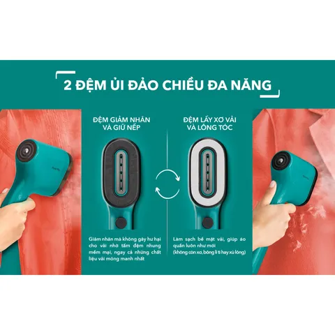 Bàn là hơi nước cầm tay Tefal Pure Pop DT2020 - Công suất 1300W, làm nóng 15s, dễ dàng mang theo, hỗ trợ là quần áo hoàn hảo