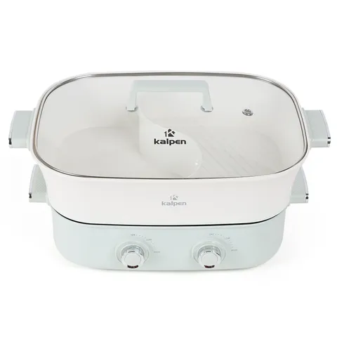 Bếp Nướng Lẩu Đa Năng Kalpen PP66 2200W - Hai Ngăn Nấu Tách Biệt, Dung Tích 6.5L, Chống Dính Siêu Bền, Tiện Lợi Cho Gia Đình