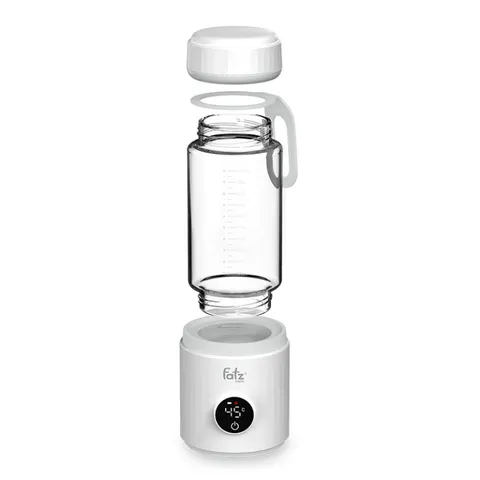 Bình Hâm Nước Pha Sữa Di Động Fatzbaby Mini Smart 8 FB3822FD - Thủy Tinh 330ml, Pin Sạc 4500mAh, Hiển Thị Nhiệt Độ Thời Gian Thực