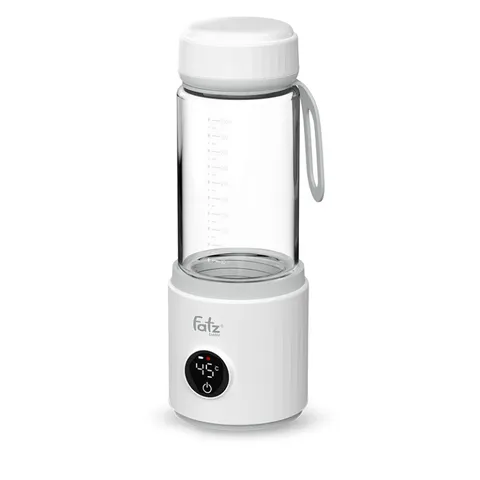 Bình Hâm Nước Pha Sữa Di Động Fatzbaby Mini Smart 8 FB3822FD - Thủy Tinh 330ml, Pin Sạc 4500mAh, Hiển Thị Nhiệt Độ Thời Gian Thực