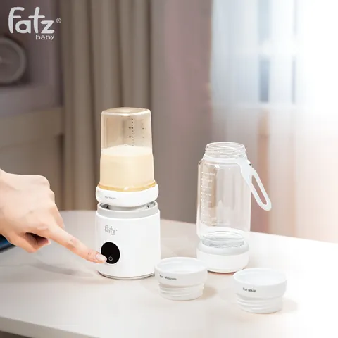 Bình Hâm Nước Pha Sữa Di Động Fatzbaby Mini Smart 8 FB3822FD - Thủy Tinh 330ml, Pin Sạc 4500mAh, Hiển Thị Nhiệt Độ Thời Gian Thực