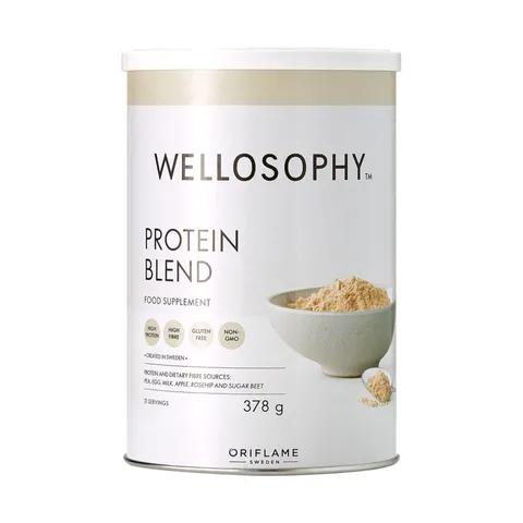 Bột Protein Blend Wellosophy Oriflame - Bổ Sung Protein Tự Nhiên Không Đường, Hỗ Trợ Chế Độ Ăn Kiêng, 378g