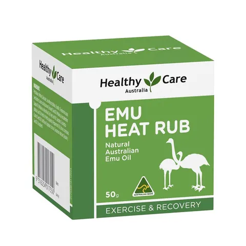 Cao Xoa Bóp Đà Điểu Emu Heat Rub Healthy Care 50g - Giải Pháp Hỗ Trợ Đau Khớp, Đau Lưng, Căng Cơ Từ Úc