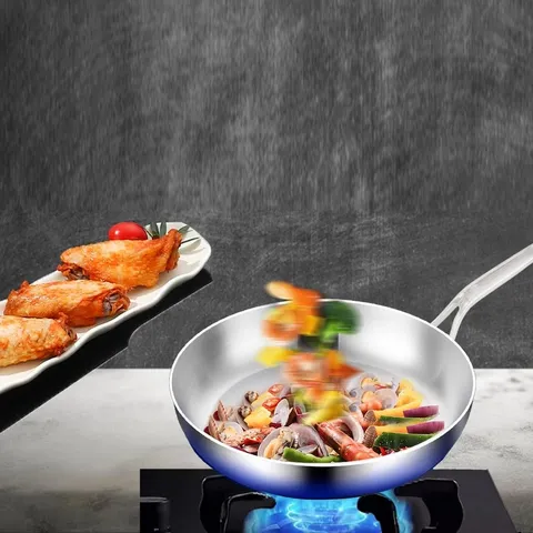 Chảo Inox chống dính SEKA SK6030 5 lớp đúc nguyên khối - Chảo đa năng cho mọi loại bếp, giữ nhiệt tốt và dễ vệ sinh
