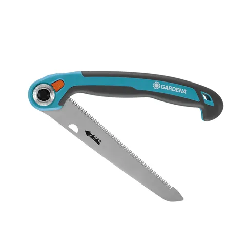 Cưa tay lưỡi gập 200P Gardena 08743-20 - Máy cưa thép chống gỉ sắc bén, dễ mang theo, phù hợp cho công việc cắt chỉnh sửa trong vườn.