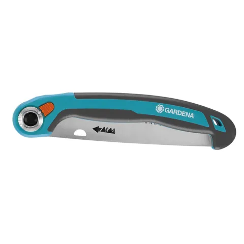 Cưa tay lưỡi gập 200P Gardena 08743-20 - Máy cưa thép chống gỉ sắc bén, dễ mang theo, phù hợp cho công việc cắt chỉnh sửa trong vườn.
