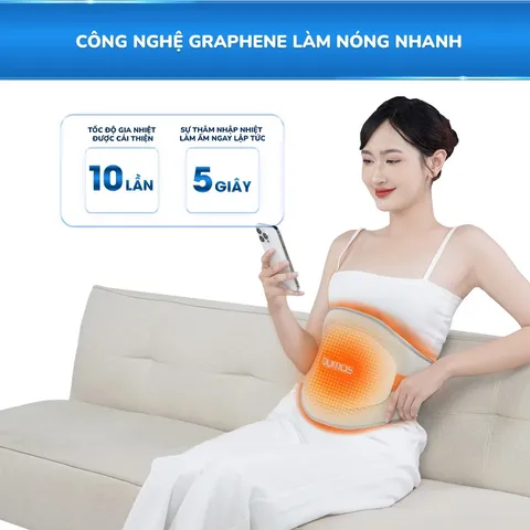 Đai Massage Chườm Ấm Lưng Bụng BUMAS M13 - Thiết Kế Không Dây, Massage 3 Cấp Độ, Pin 8000mAh, Giảm Đau Và Thư Giãn Hàng Ngày