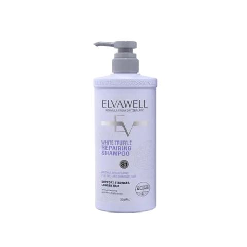 Dầu Gội Phục Hồi Tóc Hư Tổn Elvawell White Truffle 500ml - Chiết Xuất Nấm Cục Trắng Dưỡng Ẩm và Phục Hồi Tóc Khô, Xơ