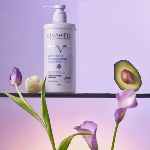 Dầu Xả Phục Hồi Tóc Elvawell White TrufFle Super Repairing 1000ml - Giảm Chẻ Ngọn, Tăng Độ Bóng Mượt, Hương Thơm Nhẹ Nhàng