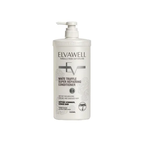 Dầu xả phục hồi tóc hư tổn Elvawell White Truffle Super Repair - 500ml Dưỡng ẩm, làm mềm, giảm gãy rụng, chăm sóc tóc hư tổn hiệu quả