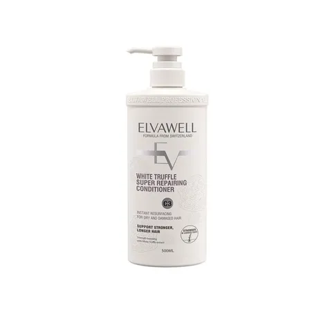 Dầu xả phục hồi tóc hư tổn Elvawell White Truffle Super Repair - 500ml Dưỡng ẩm, làm mềm, giảm gãy rụng, chăm sóc tóc hư tổn hiệu quả