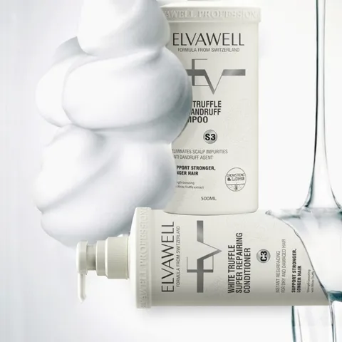 Dầu xả phục hồi tóc hư tổn Elvawell White Truffle Super Repair - 500ml Dưỡng ẩm, làm mềm, giảm gãy rụng, chăm sóc tóc hư tổn hiệu quả
