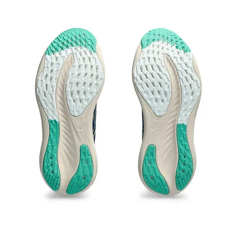 Giày chạy bộ nữ Asics Gel-Nimbus 26 - Giày pickleball năng động, thoáng khí, màu xanh than và xanh mint, chống trơn trượt, êm ái
