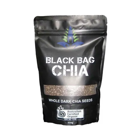 Hạt Chia Black Bag OMD Hữu Cơ 500g - Giúp Giảm Cân, Tăng Cường Sức Khỏe, Chứa Omega 3 và Chất Xơ Cao, Thực Phẩm Bổ Sung Dinh Dưỡng