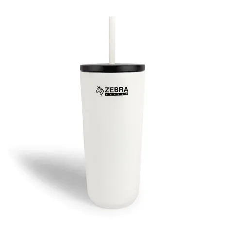 Ly Giữ Nhiệt Zebra Delight 590ml Có Ống Hút - Thiết Kế Trẻ Trung, Giữ Nhiệt 12 Giờ, Phù Hợp Uống Nóng Lạnh, Quà Tặng Độc Đáo