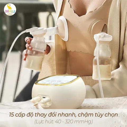 Máy Hút Sữa Điện Đôi Moaz BéBé MB-090 - Thiết Kế Đa Chức Năng, Massage Thư Giãn, Chăm Sóc Mẹ Sau Sinh