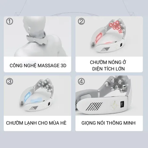 Máy Massage Cổ Vai Gáy CW1 Có Chườm Ấm - Giảm Đau Mỏi, Thư Giãn Cơ Thể Hiệu Quả, Thiết Kế Hiện Đại, Thích Hợp Cho Mọi Đối Tượng