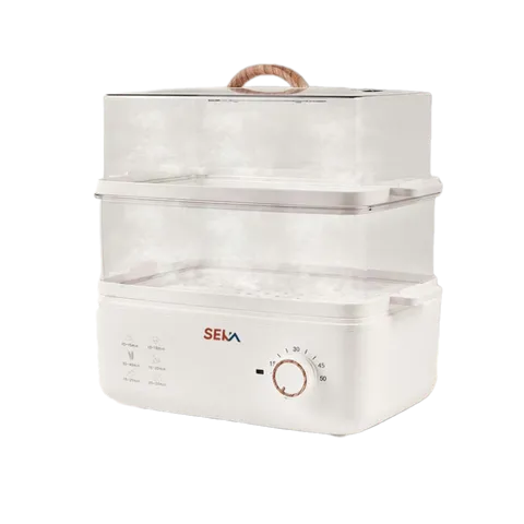 Nồi hấp điện 2 tầng đa năng SEKA - Thiết kế hiện đại 10L, hấp bánh, gà, rau củ, tiết kiệm thời gian và vẫn giữ độ tươi ngon.