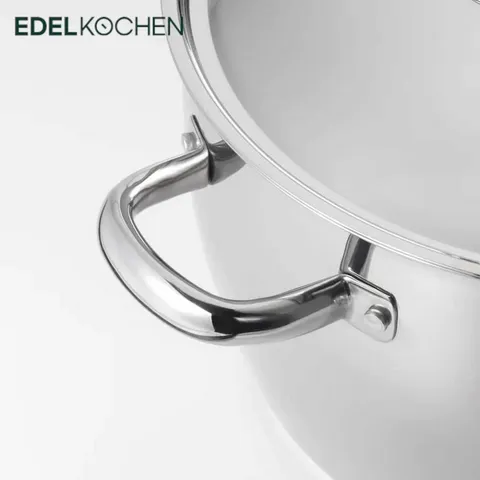 Nồi Inox Edelkochen N18-3DED 18cm 5 Lớp Đáy - Chất Liệu Cao Cấp, Đun Nấu Trên Tất Cả Các Loại Bếp, Dung Tích 3 Lít